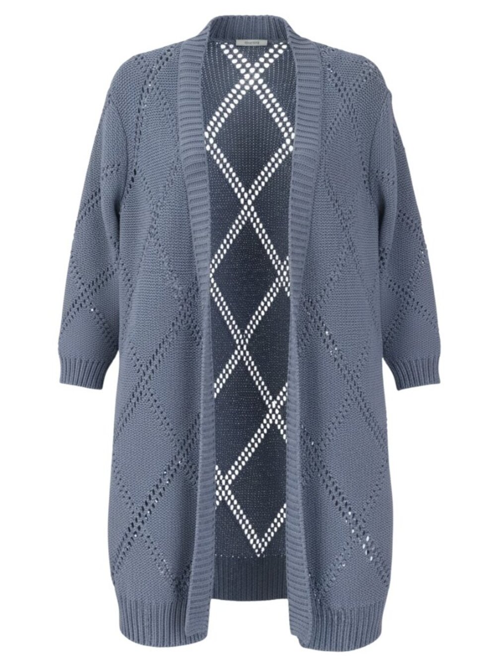 Splendid Long Open Knit Duster Cardigan Blue Cottagecore Lagenlook Boho Sz S